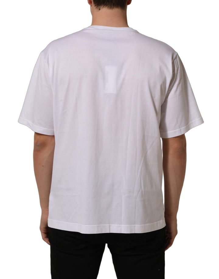 Dolce &amp; Gabbana White Metal DG Logo Short Sleeves T-shirt