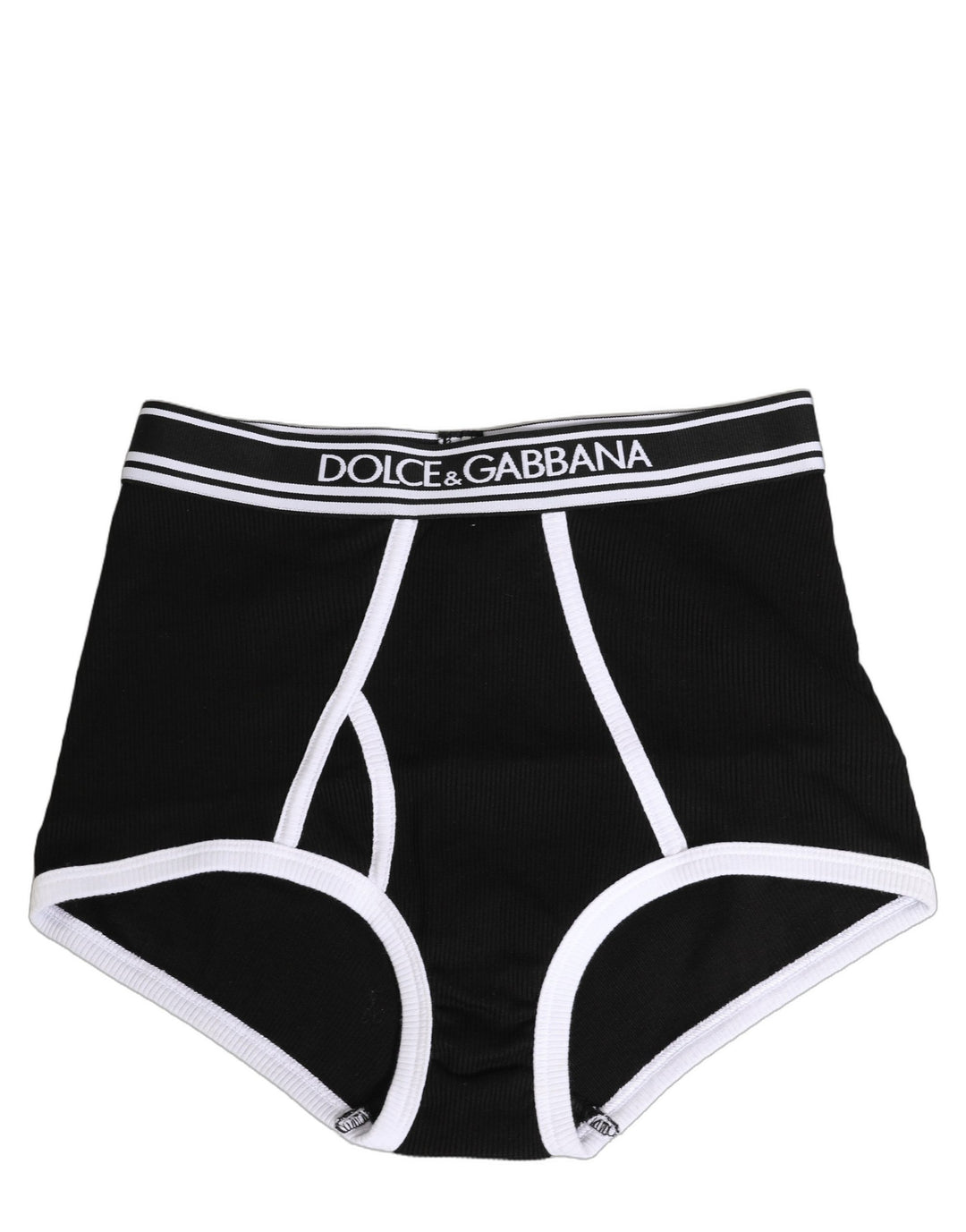 Dolce &amp; Gabbana Black White Logo Waistband Coulotte Panty Underwear
