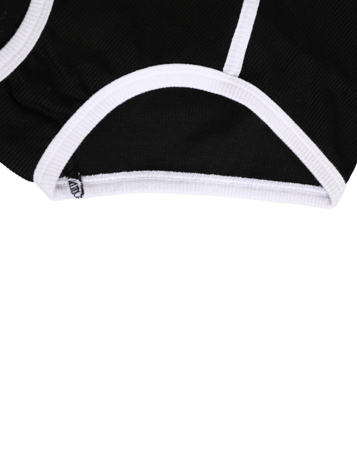 Dolce &amp; Gabbana Black White Logo Waistband Coulotte Panty Underwear