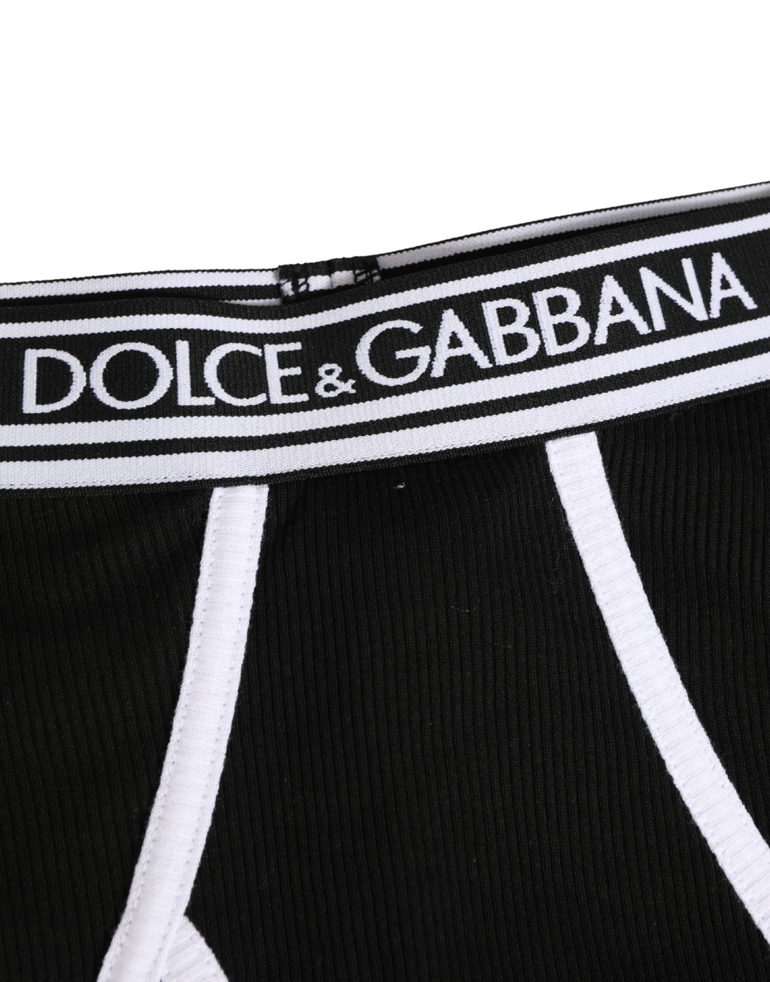 Dolce &amp; Gabbana Black White Logo Waistband Coulotte Panty Underwear