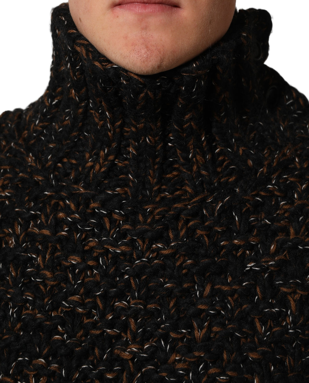 Dolce &amp; Gabbana Brown Wool Knit Turtleneck Pullover Sweater