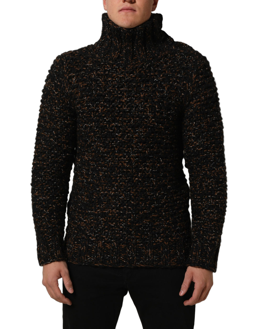 Dolce &amp; Gabbana Brown Wool Knit Turtleneck Pullover Sweater