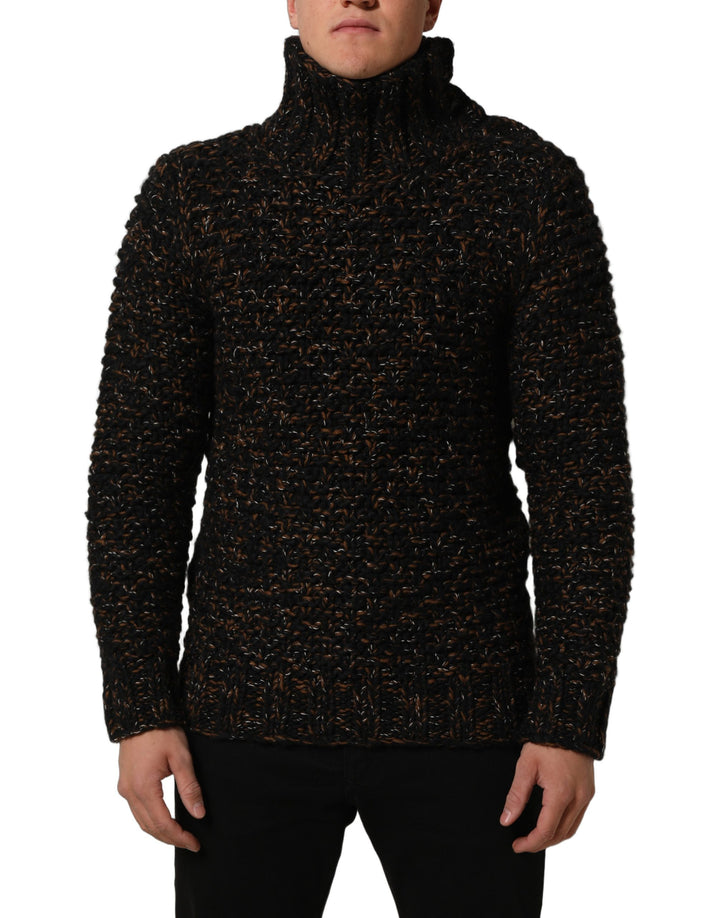 Dolce &amp; Gabbana Brown Wool Knit Turtleneck Pullover Sweater