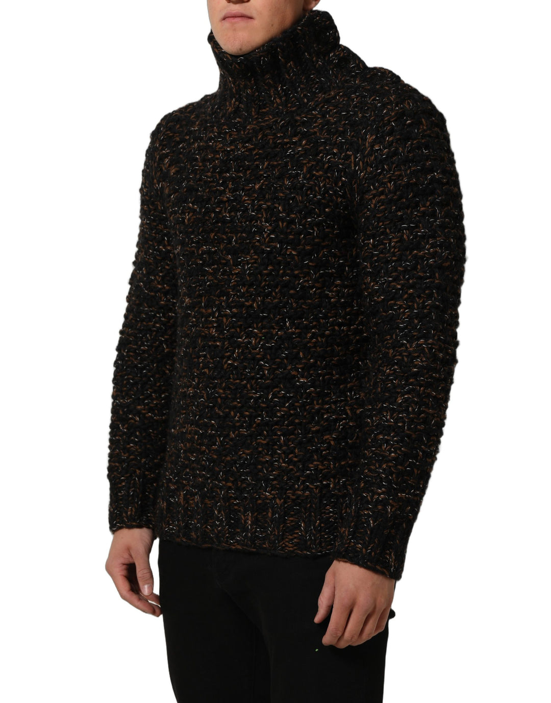 Dolce &amp; Gabbana Brown Wool Knit Turtleneck Pullover Sweater