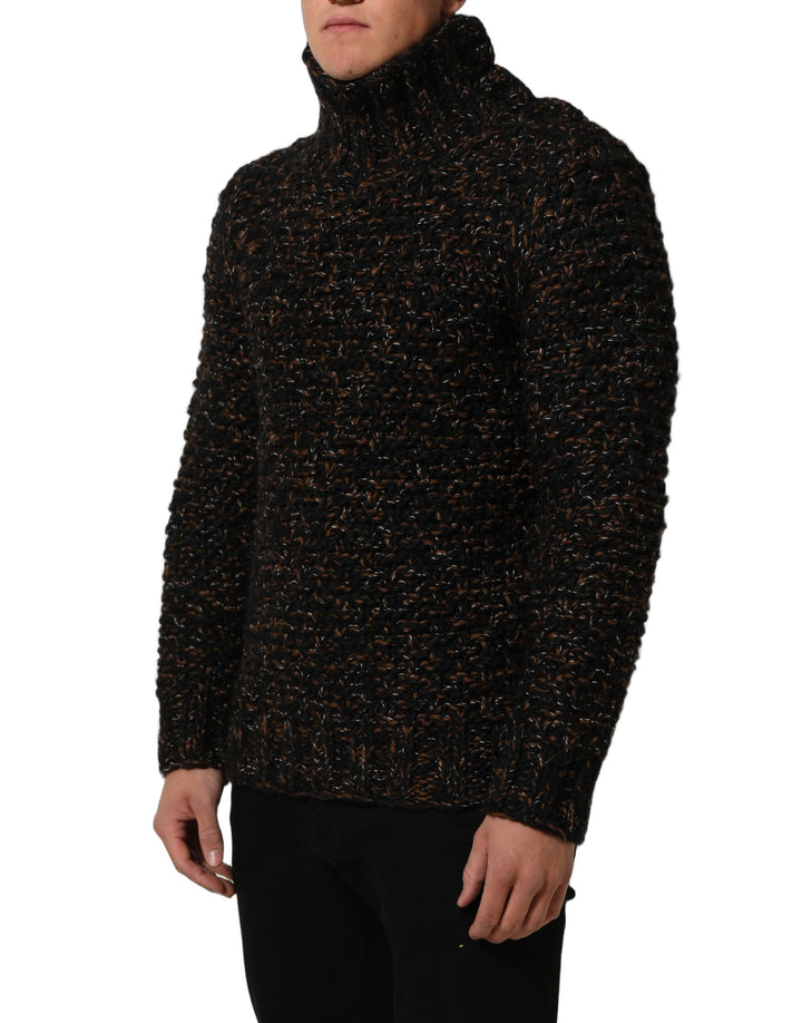 Dolce &amp; Gabbana Brown Wool Knit Turtleneck Pullover Sweater