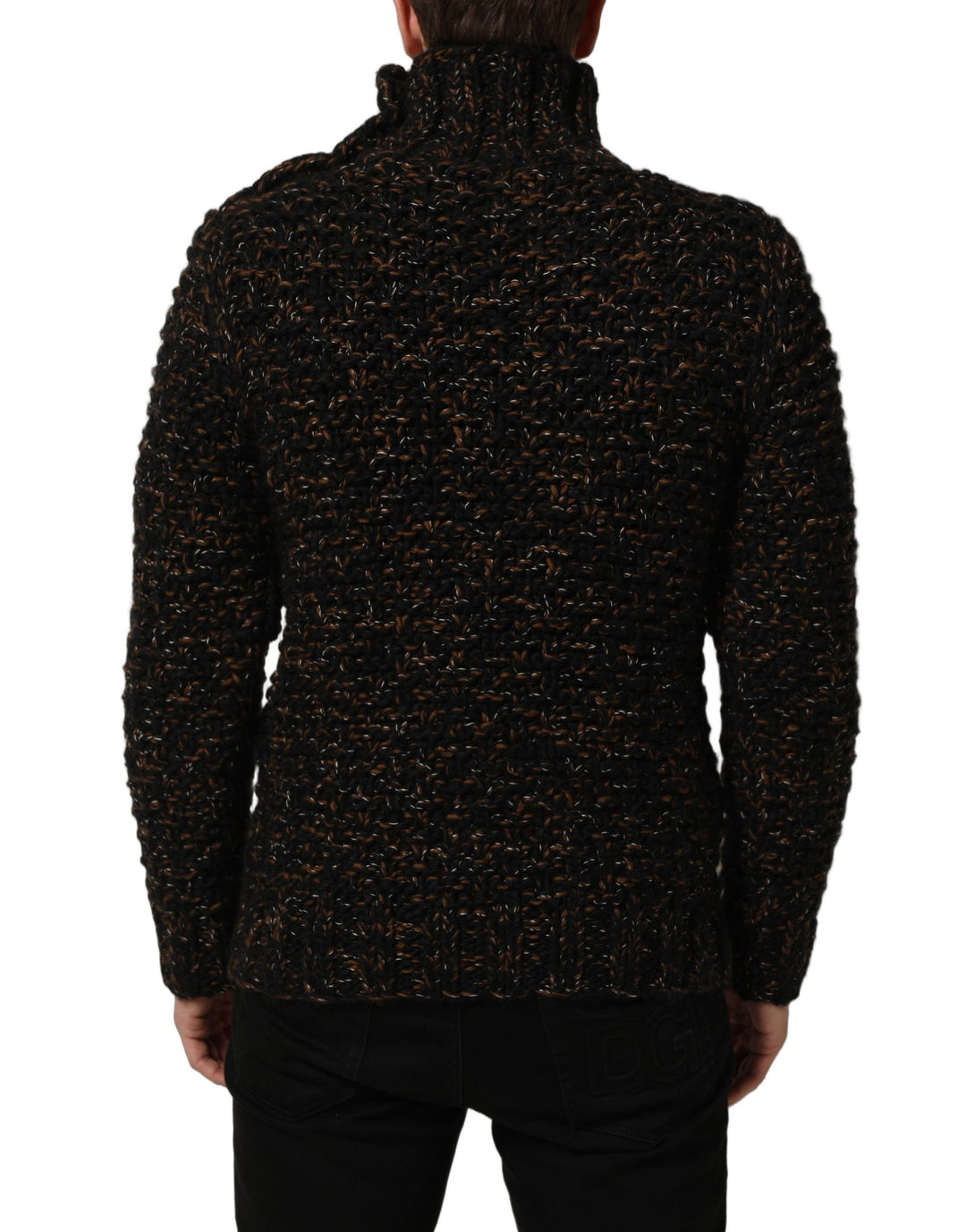 Dolce &amp; Gabbana Brown Wool Knit Turtleneck Pullover Sweater
