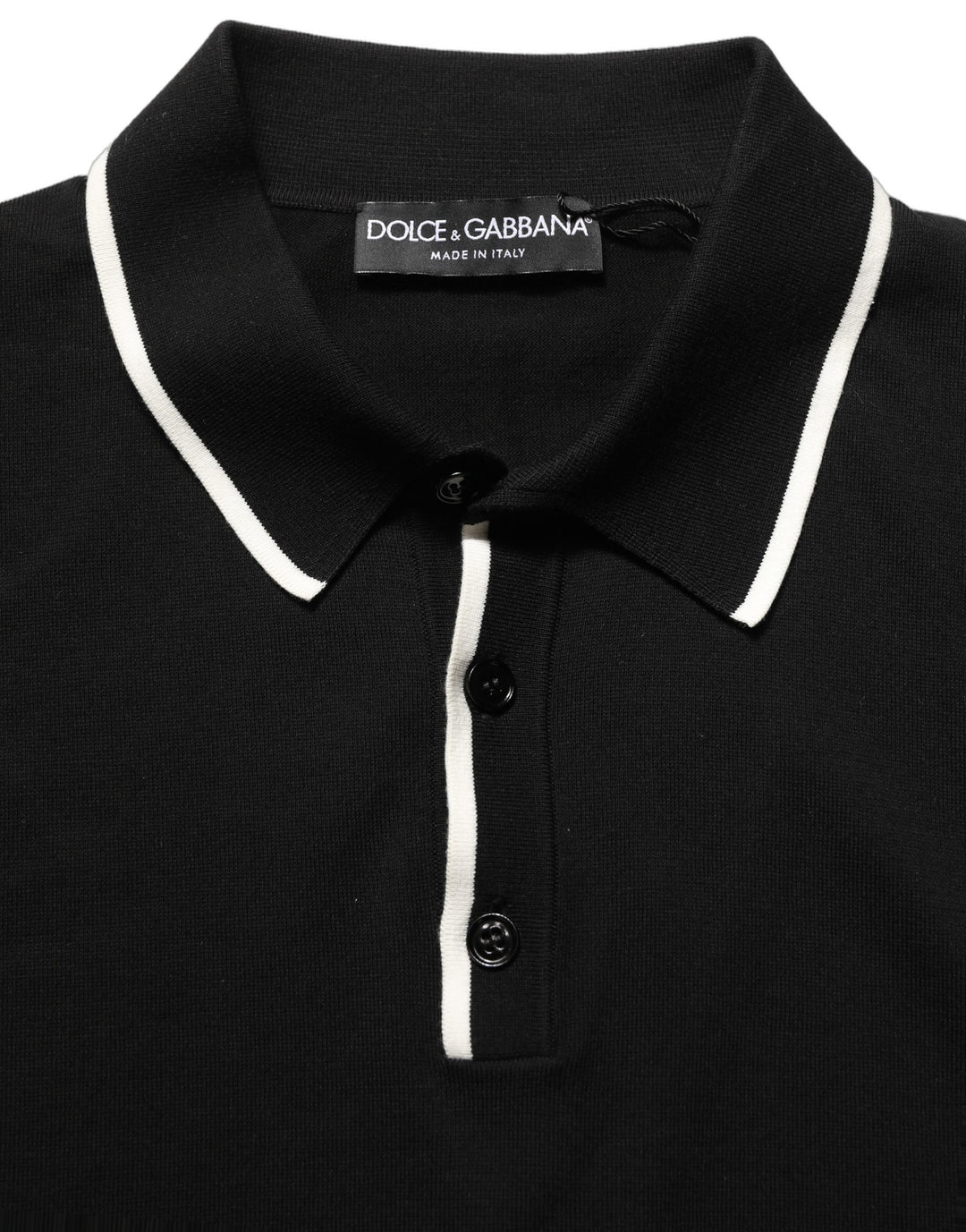 Dolce &amp; Gabbana Black Cotton Collared Short Sleeves Men Polo T-shirt