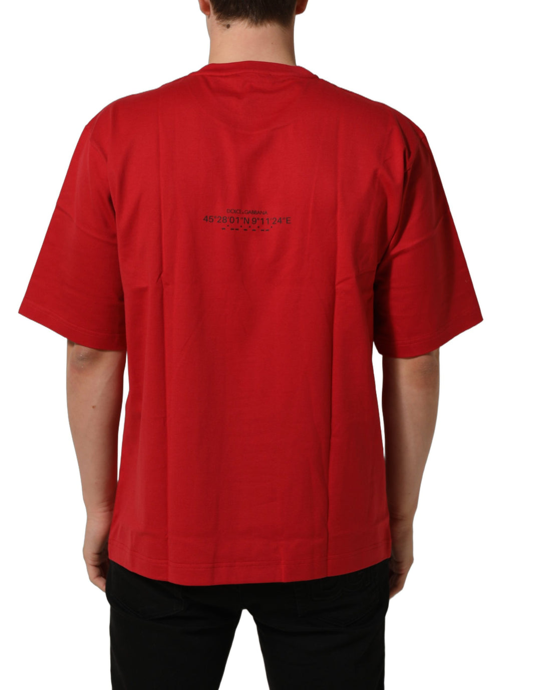 Dolce &amp; Gabbana Red Cotton Graphic Print Crew Neck T-shirt