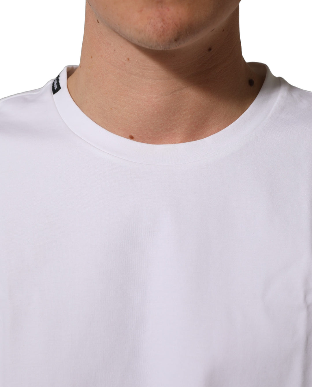 Dolce &amp; Gabbana White Cotton Short Sleeves Crew Neck T-shirt