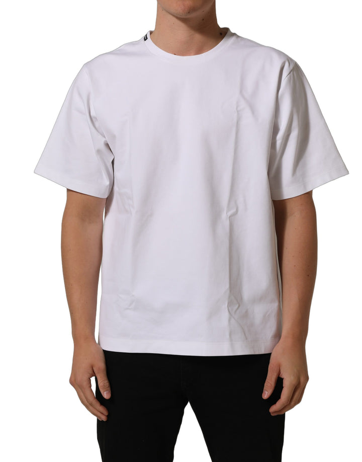Dolce &amp; Gabbana White Cotton Short Sleeves Crew Neck T-shirt