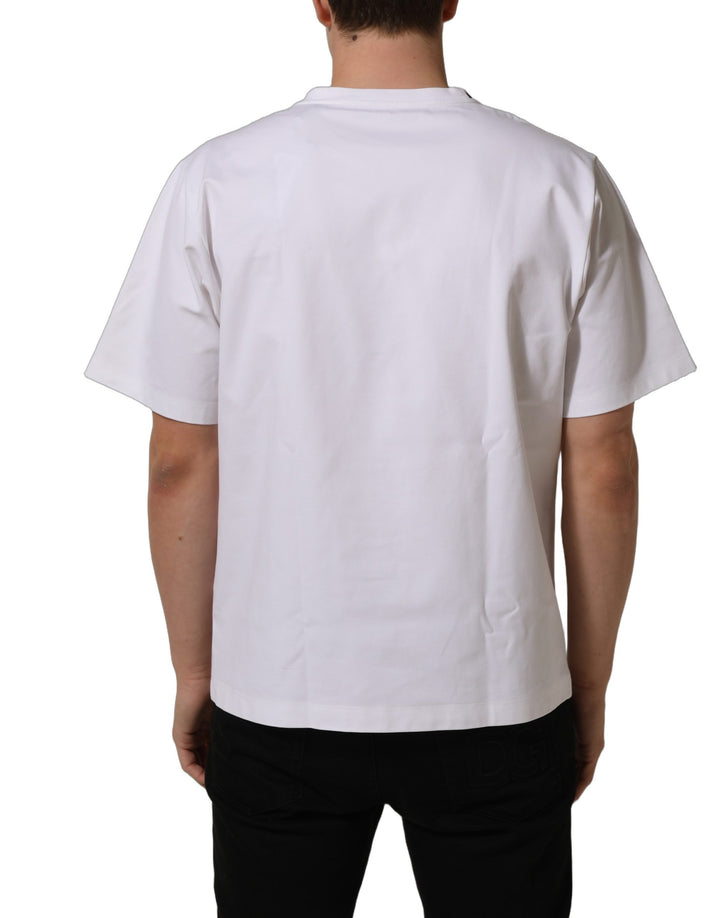 Dolce &amp; Gabbana White Cotton Short Sleeves Crew Neck T-shirt