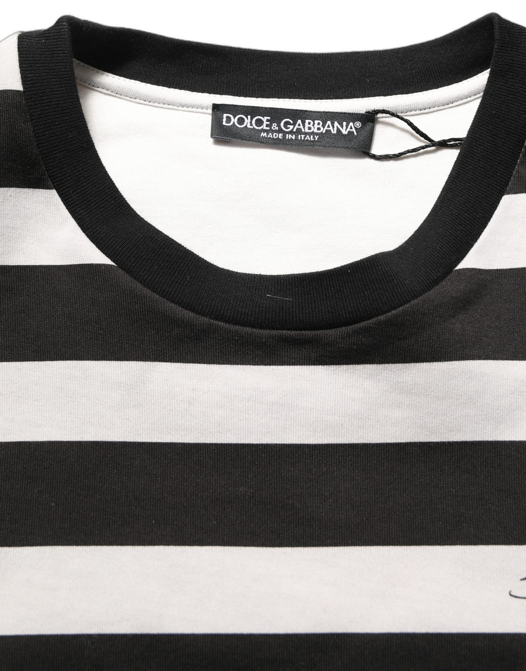 Dolce &amp; Gabbana Black White Stripes Cotton Sleeveless T-shirt