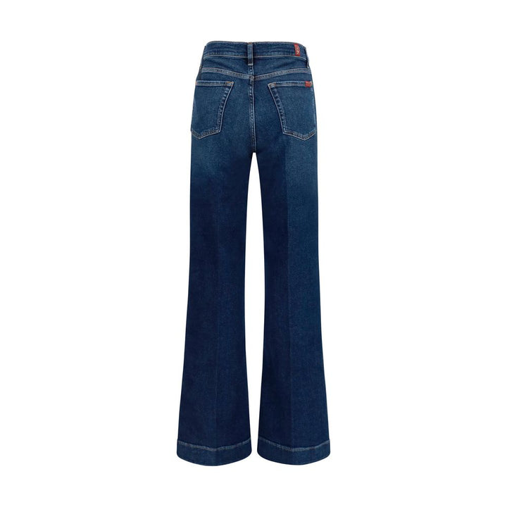 7FOR Blue Cotton Flared Jeans
