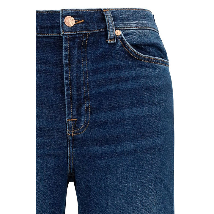 7FOR Blue Cotton Flared Jeans