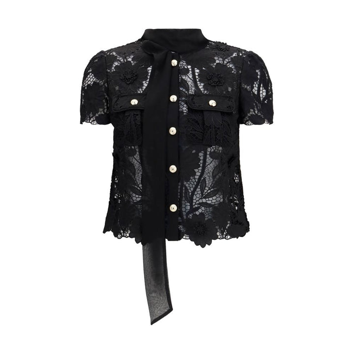Self-Portrait Black Polyester Blouse