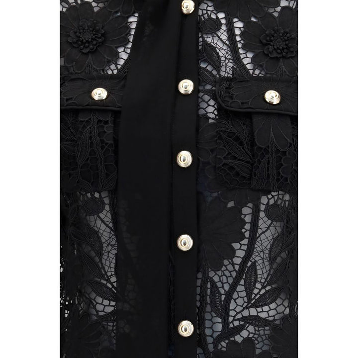 Self-Portrait Black Polyester Blouse