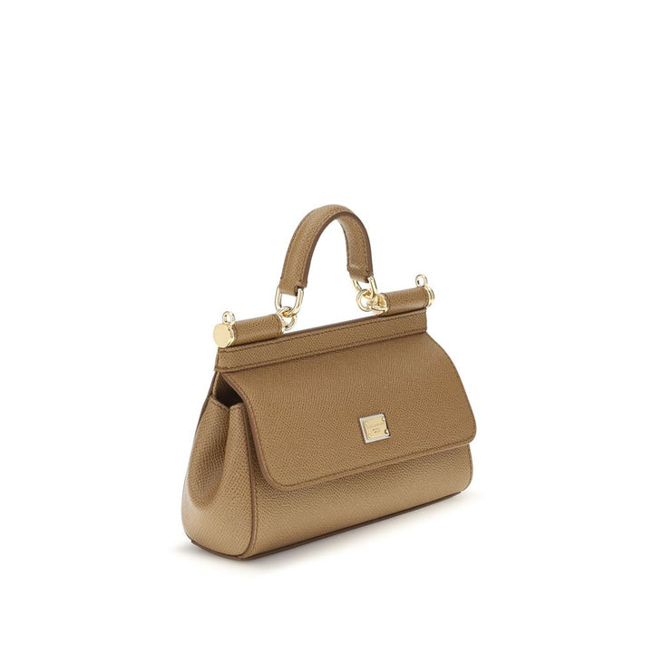 Dolce &amp; Gabbana Beige Calf Leather Bos Taurus Handbag