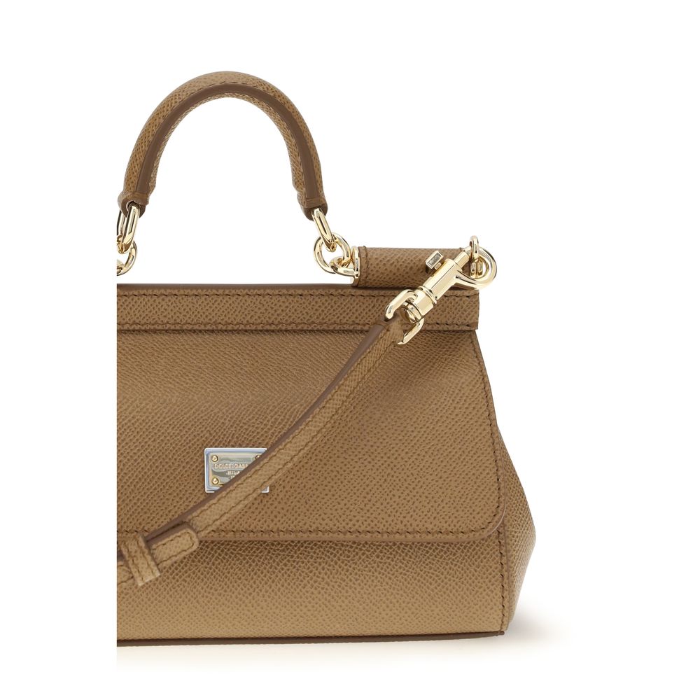 Dolce &amp; Gabbana Beige Calf Leather Bos Taurus Handbag