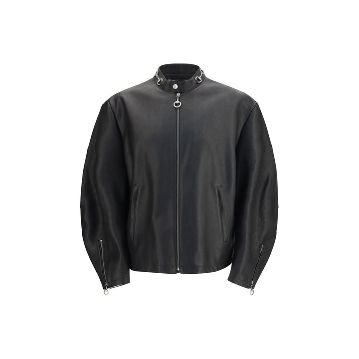 Gucci Black Calf Leather Bos Taurus Biker Jacket