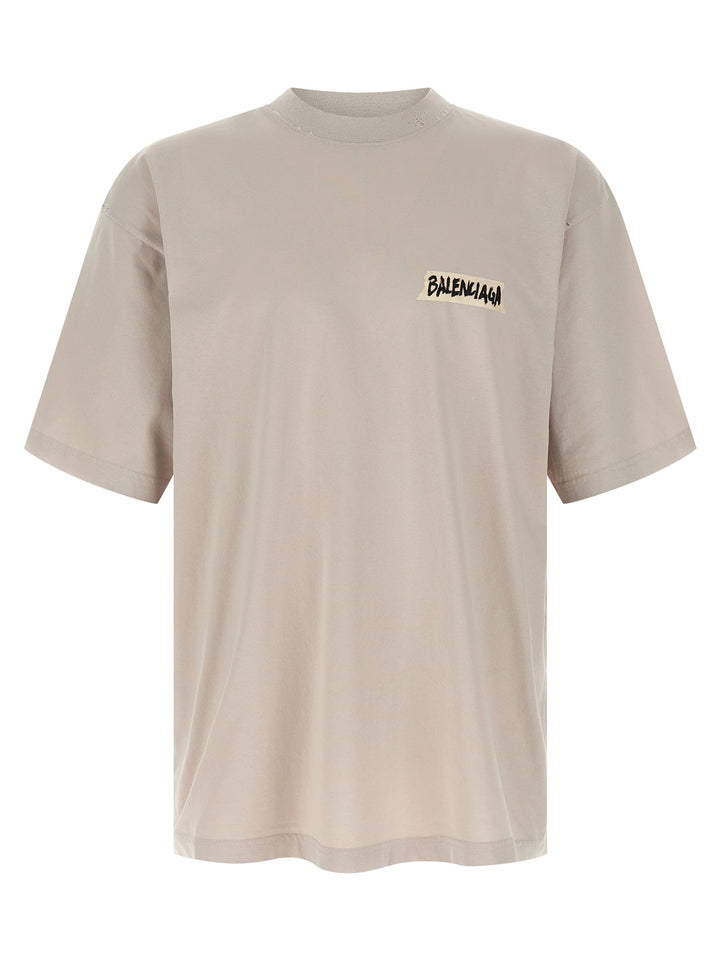 Balenciaga Gray Cotton T-Shirt