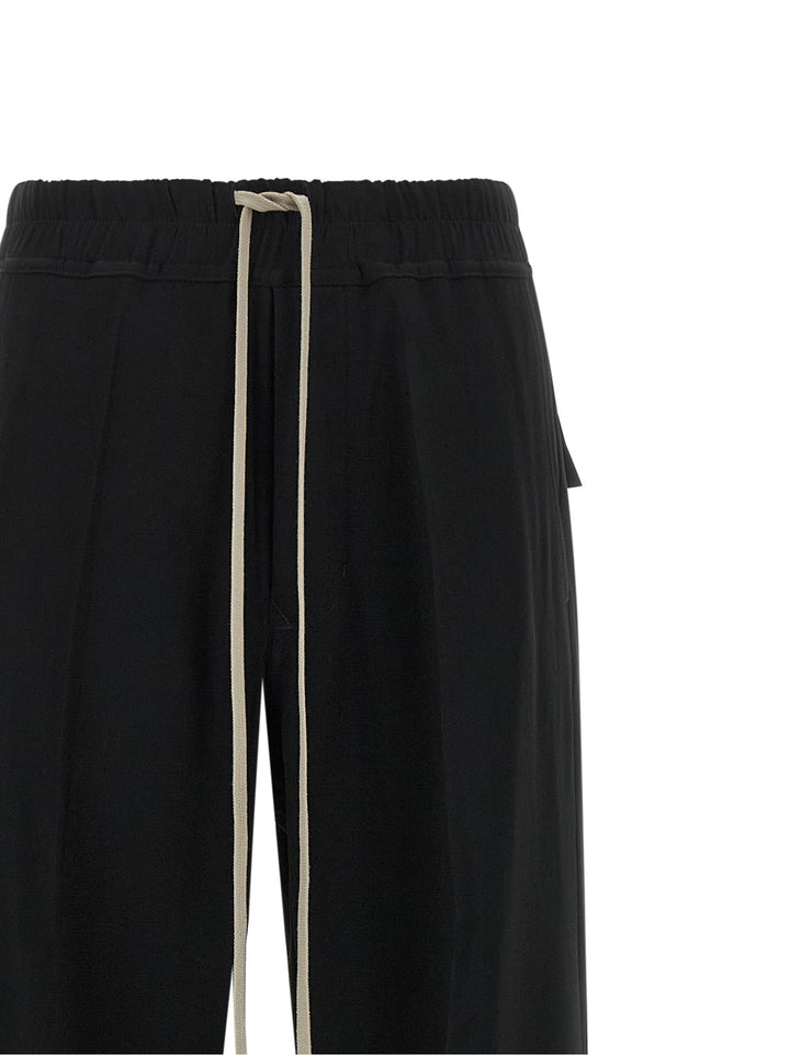 Rick Owens Black Viscose Casual Pants