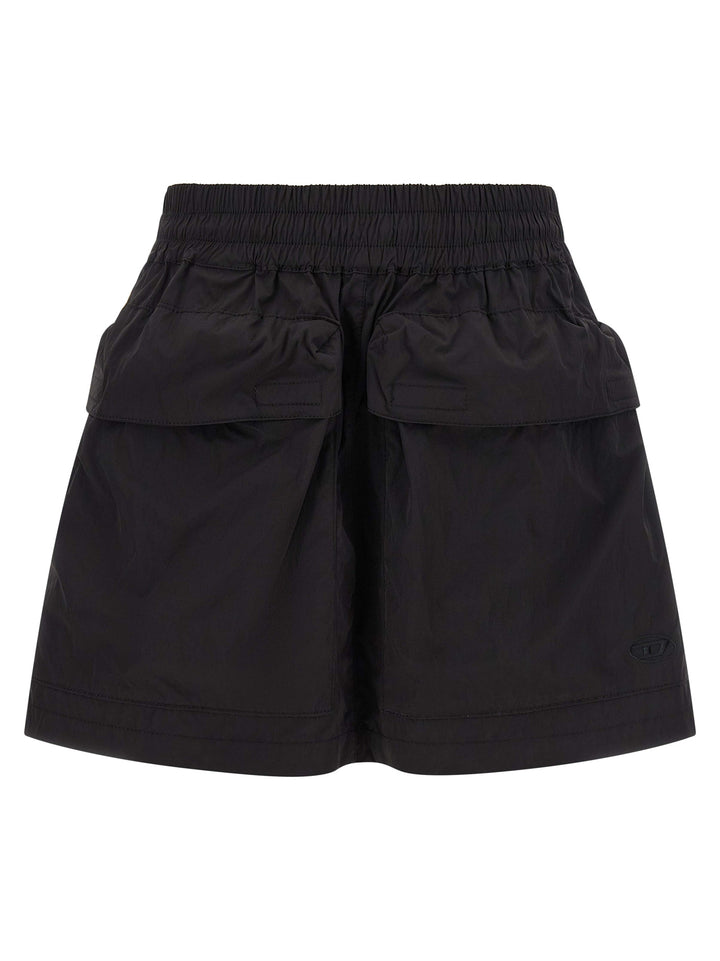 Diesel Black Polyamide Long Skirt