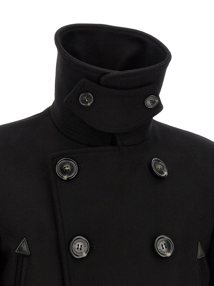 Dsquared² Black Wool Coat