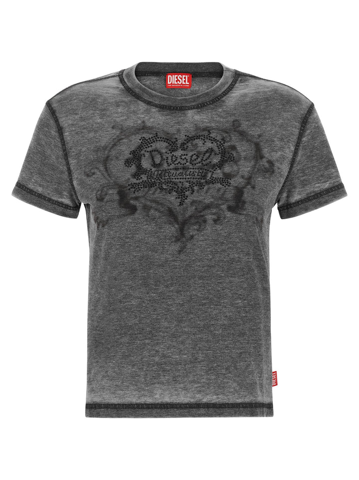 Diesel Gray Polyester T-Shirt