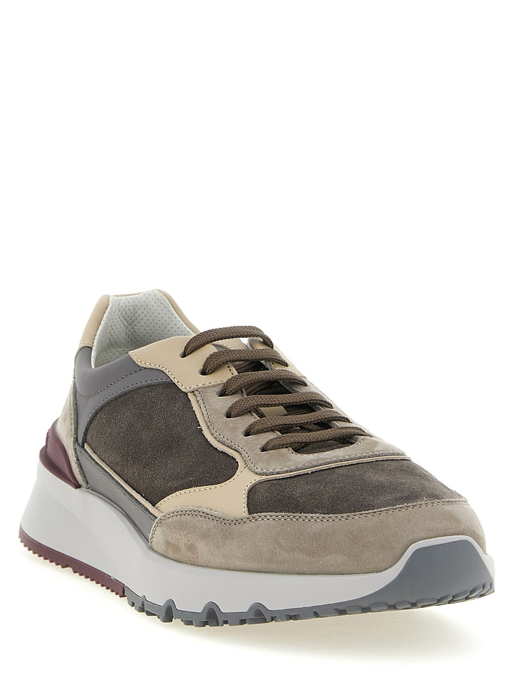 Brunello Cucinelli Multicolor Calfskin Athletic Sneakers
