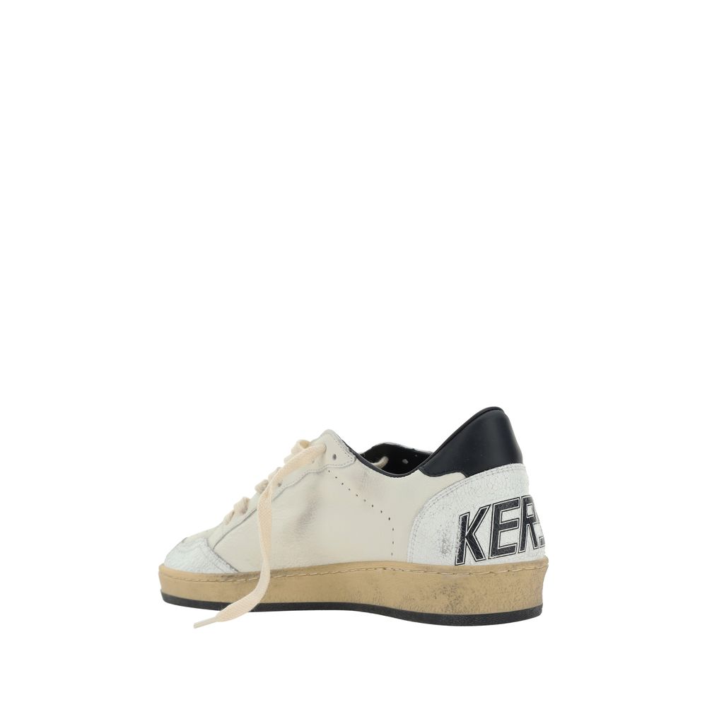 Golden Goose White Calf Leather Bos Taurus Low Top Sneakers