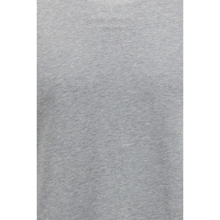Balmain Gray Cotton Sweatshirt