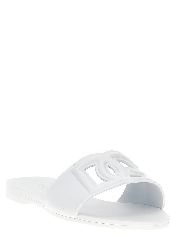 Dolce &amp; Gabbana White Plastic Slides