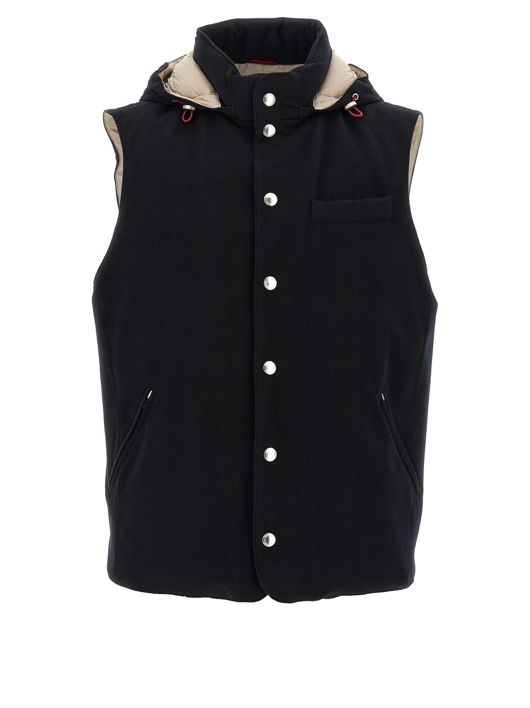 Brunello Cucinelli Black Wool Sleeveless Jacket