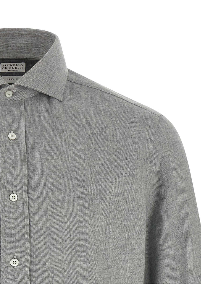 Brunello Cucinelli Gray Cotton Blouse