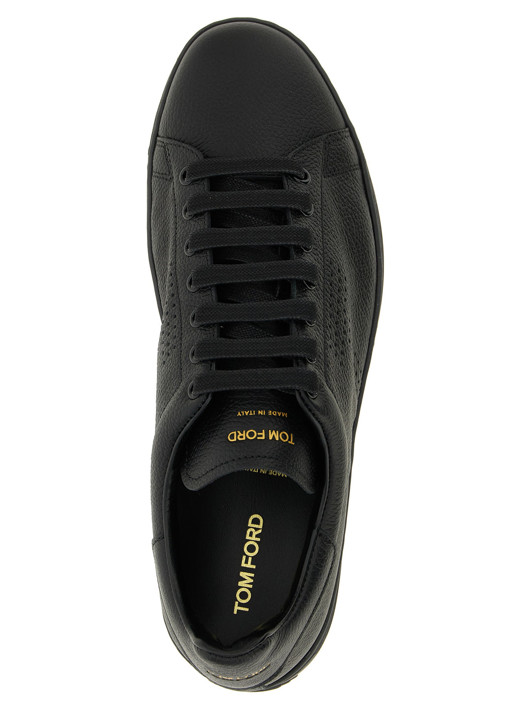 Tom Ford Black Leather Low Top Sneakers