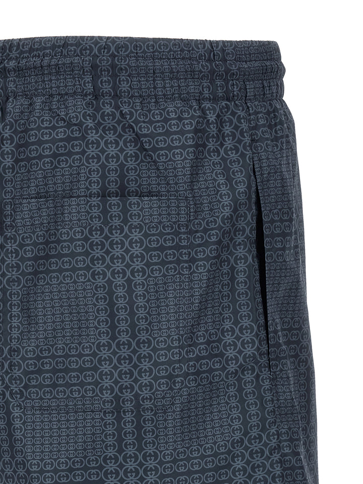 Gucci Blue Polyester Swim Shorts