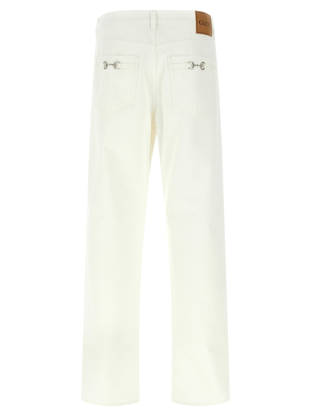 Gucci White Cotton Straight-Leg Jeans