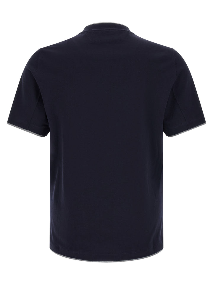 Brunello Cucinelli Blue Cotton T-Shirt