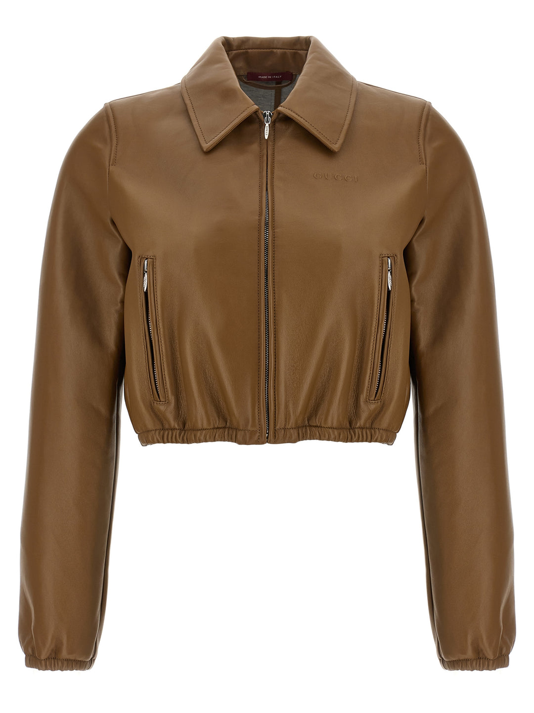 Gucci Beige Lamb Leather Leather Jacket