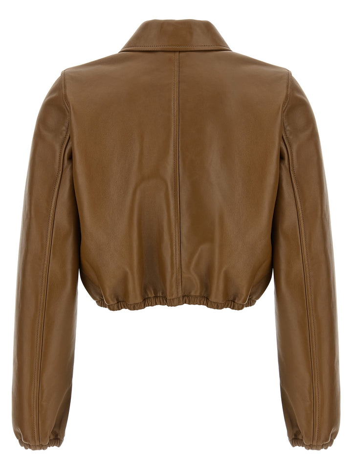 Gucci Beige Lamb Leather Leather Jacket