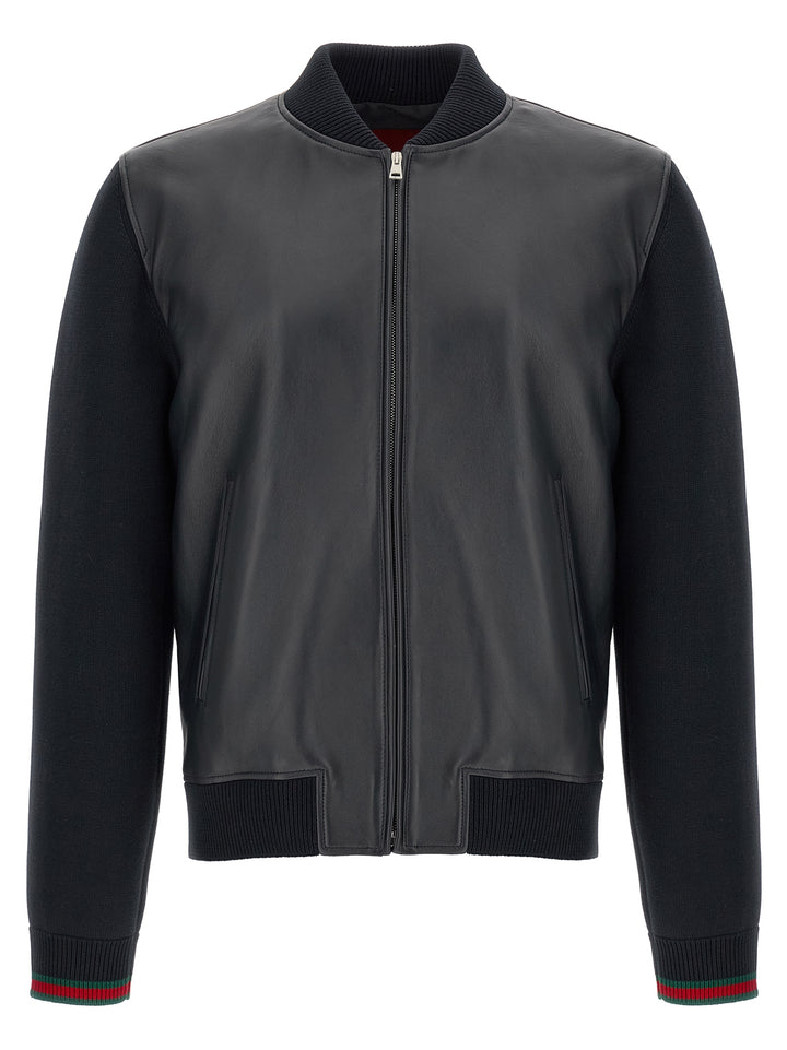 Gucci Blue Lamb Leather Leather Jacket