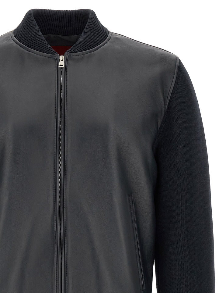 Gucci Blue Lamb Leather Leather Jacket