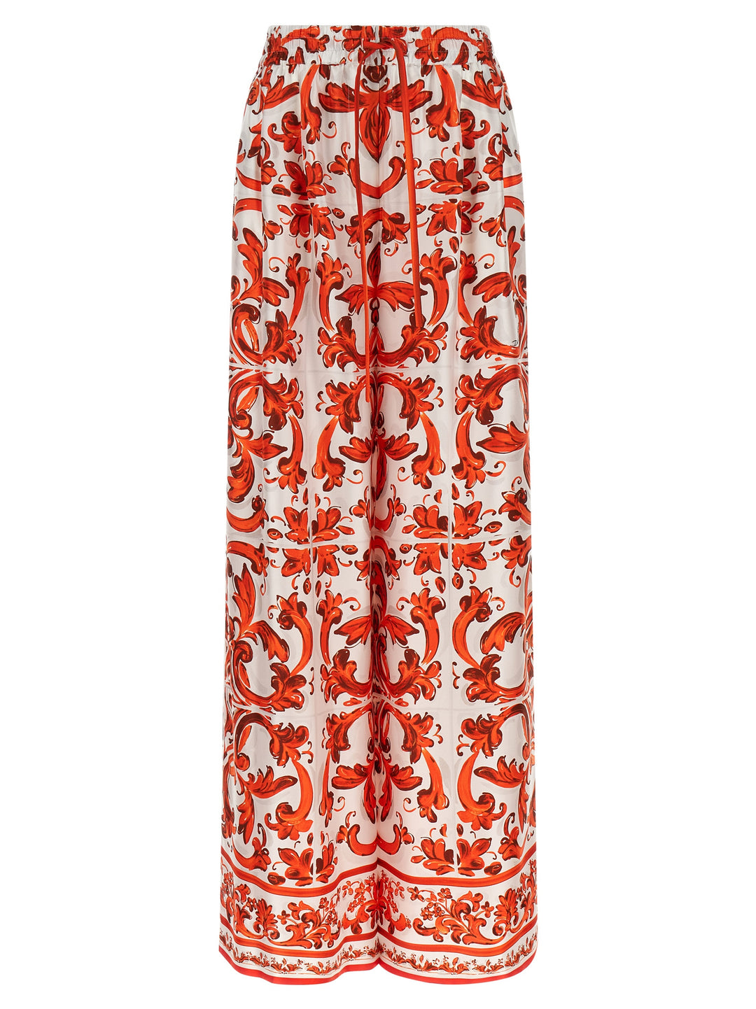 Dolce &amp; Gabbana Orange Silk Flared Pants