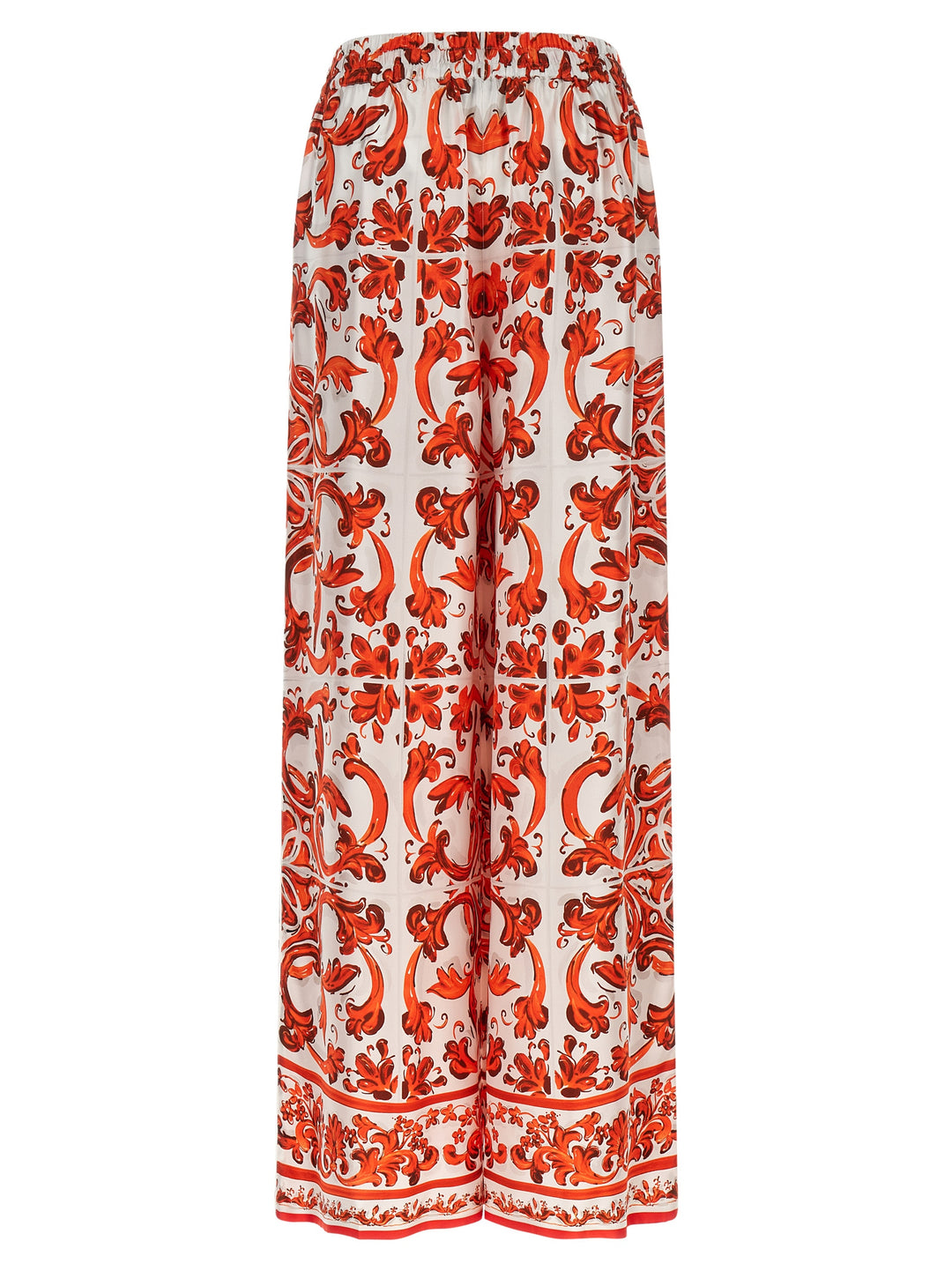 Dolce &amp; Gabbana Orange Silk Flared Pants
