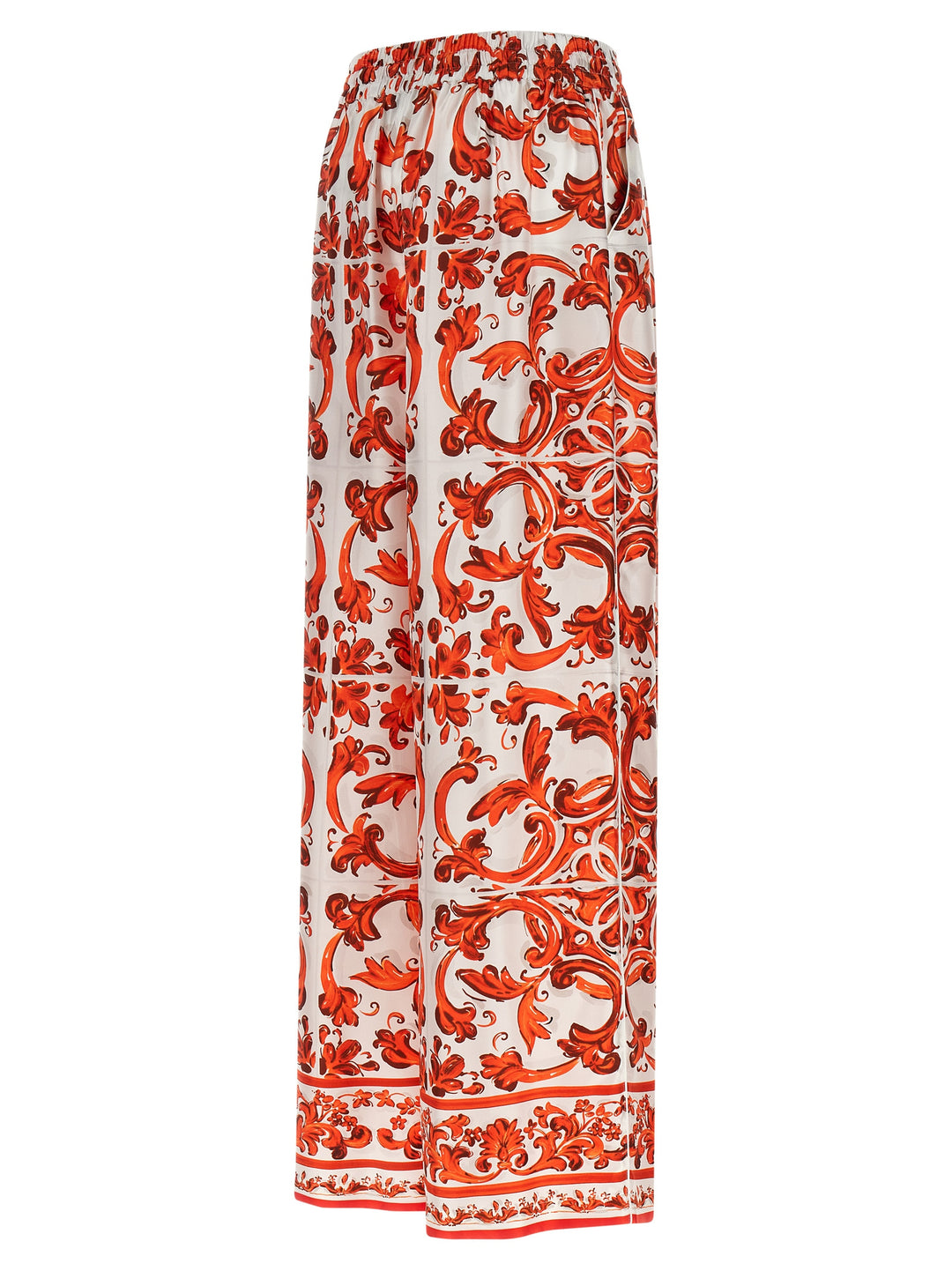 Dolce &amp; Gabbana Orange Silk Flared Pants