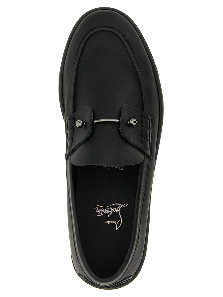 Christian Louboutin Black Calfskin Slip-On Loafers