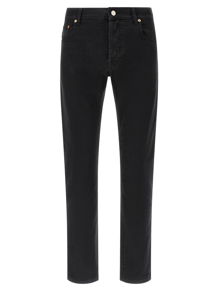 Gucci Black Cotton Straight-Leg Jeans