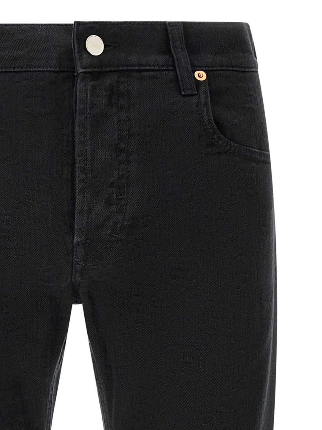 Gucci Black Cotton Straight-Leg Jeans