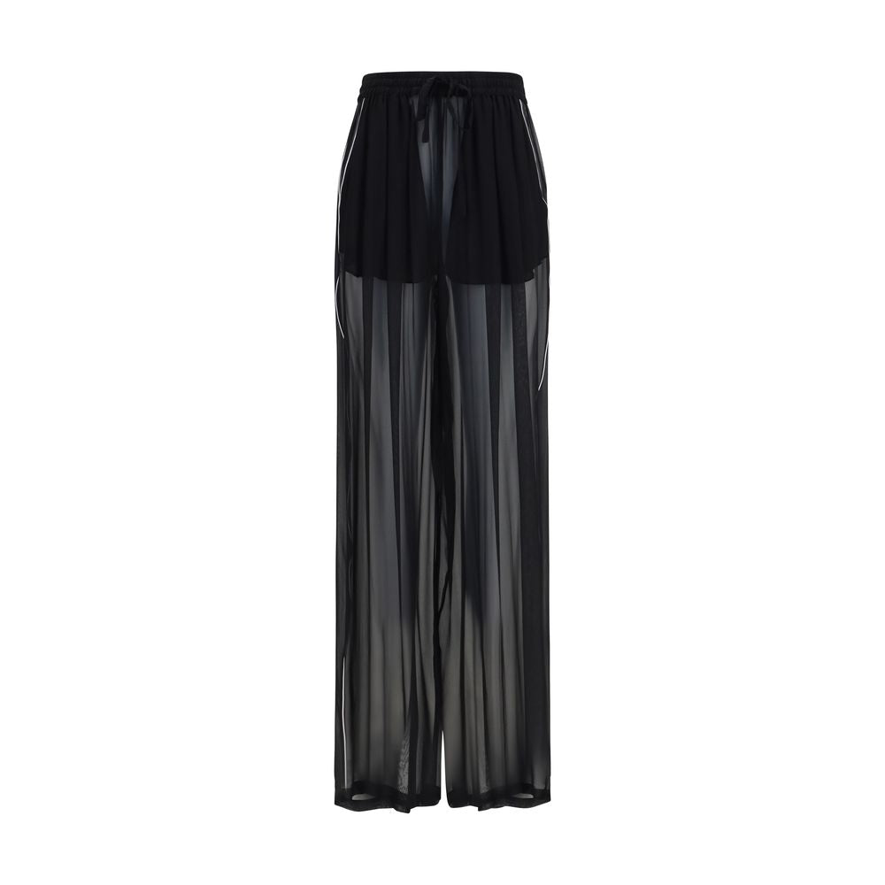 Dolce &amp; Gabbana Black Silk Casual Pants