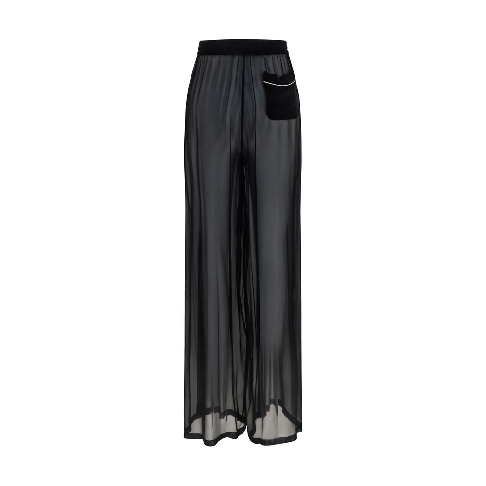 Dolce &amp; Gabbana Black Silk Casual Pants